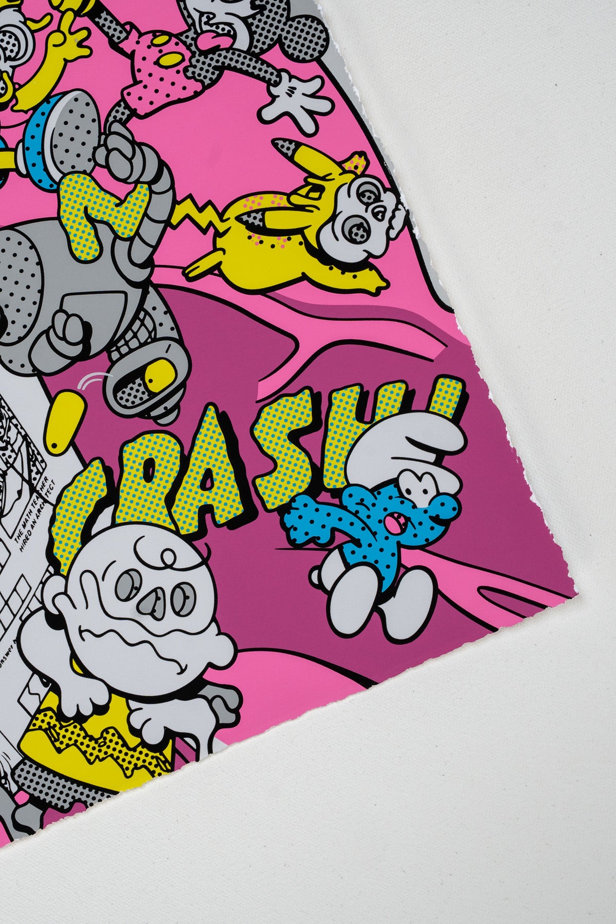 Screenprint: Pink Hulk Reading Newspaper